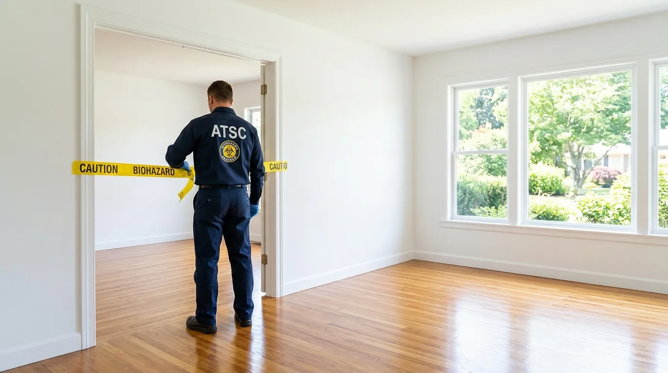 Certified biohazard cleanup crew performing Trauma Scene Cleanup in New Prague